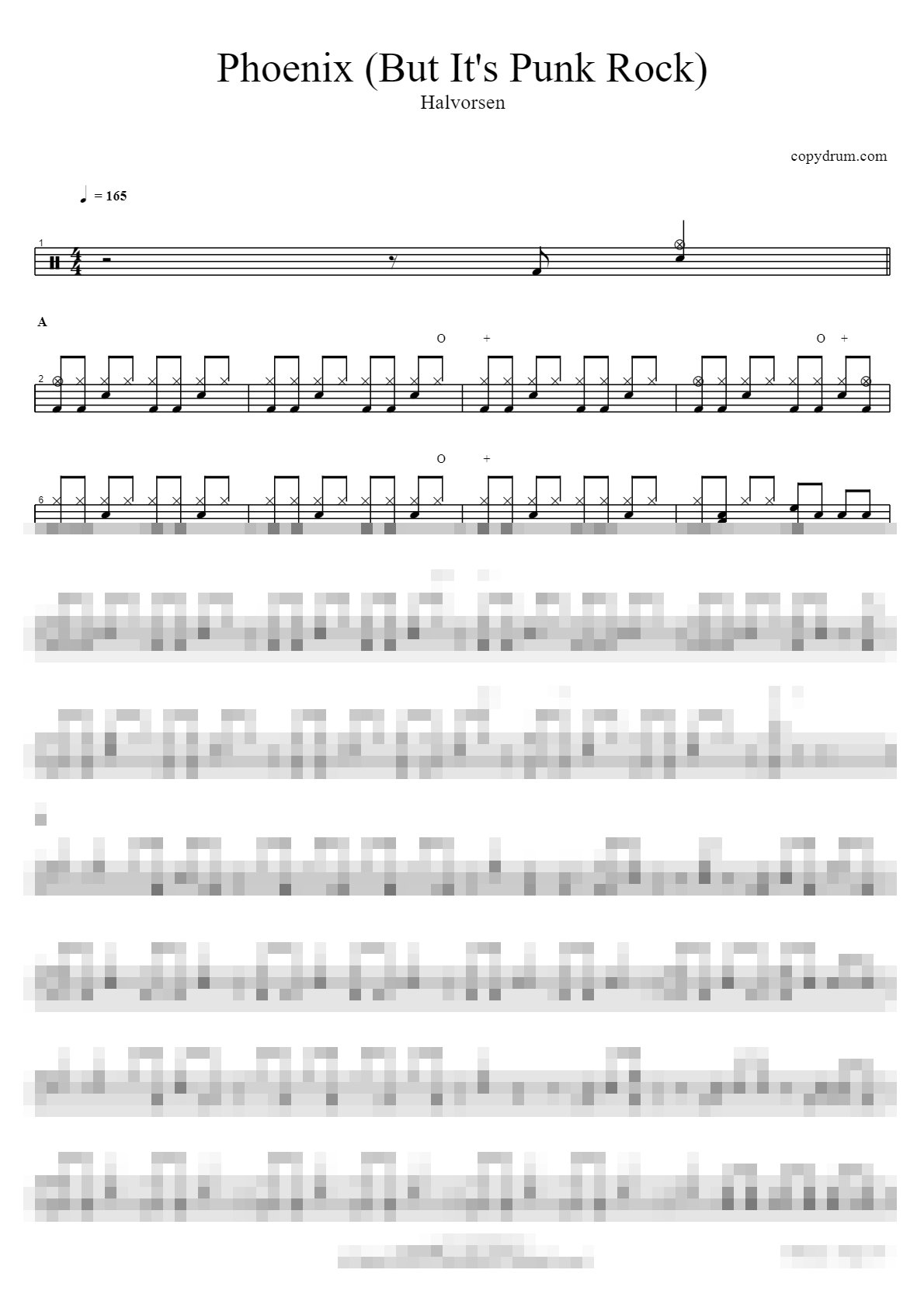 Phoenix (But It's Punk Rock) Sheet Music Preview