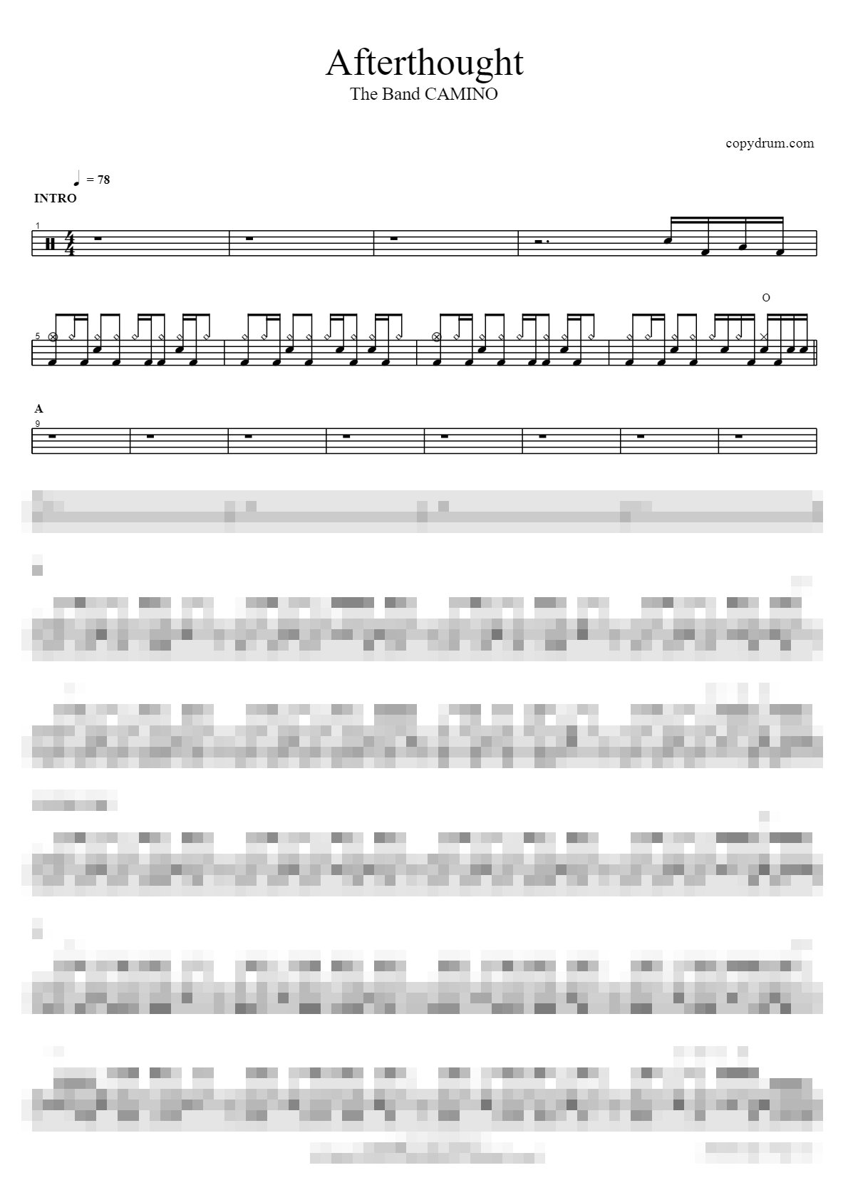 Afterthought Sheet Music Preview