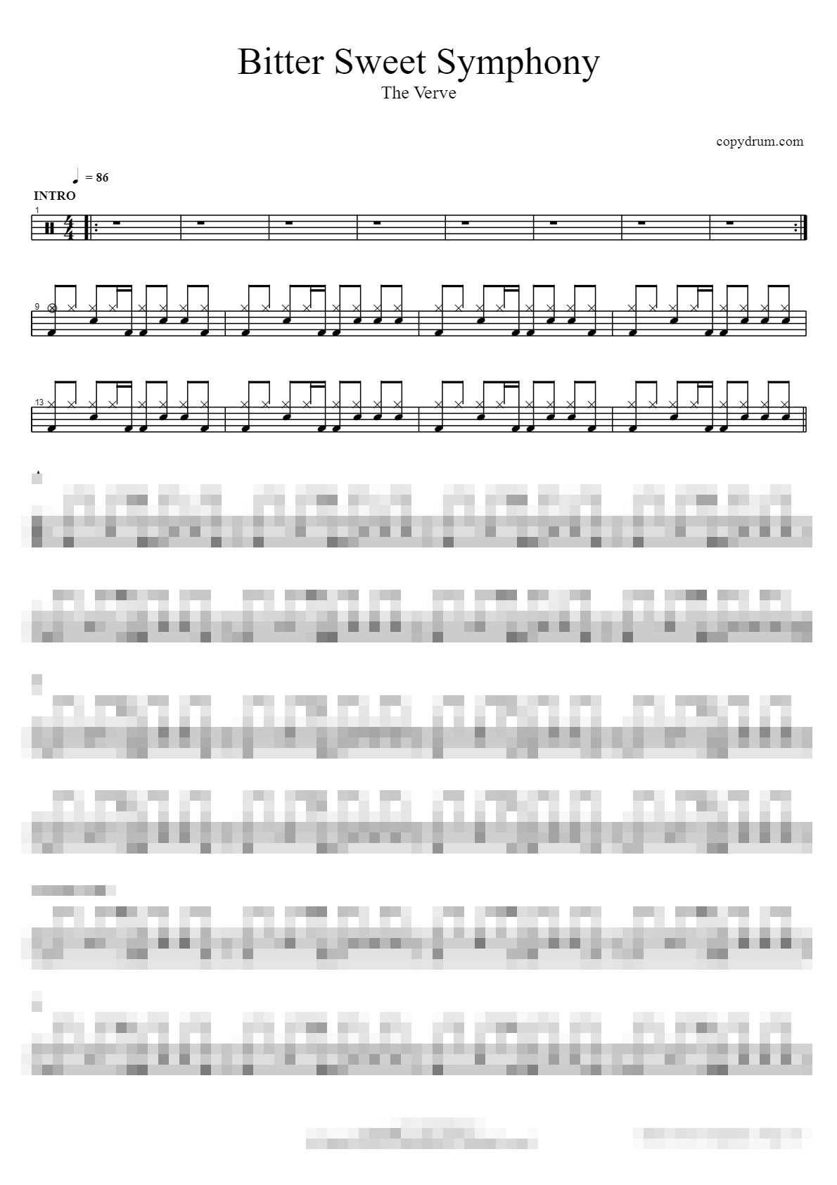Bitter Sweet Symphony Sheet Music Preview