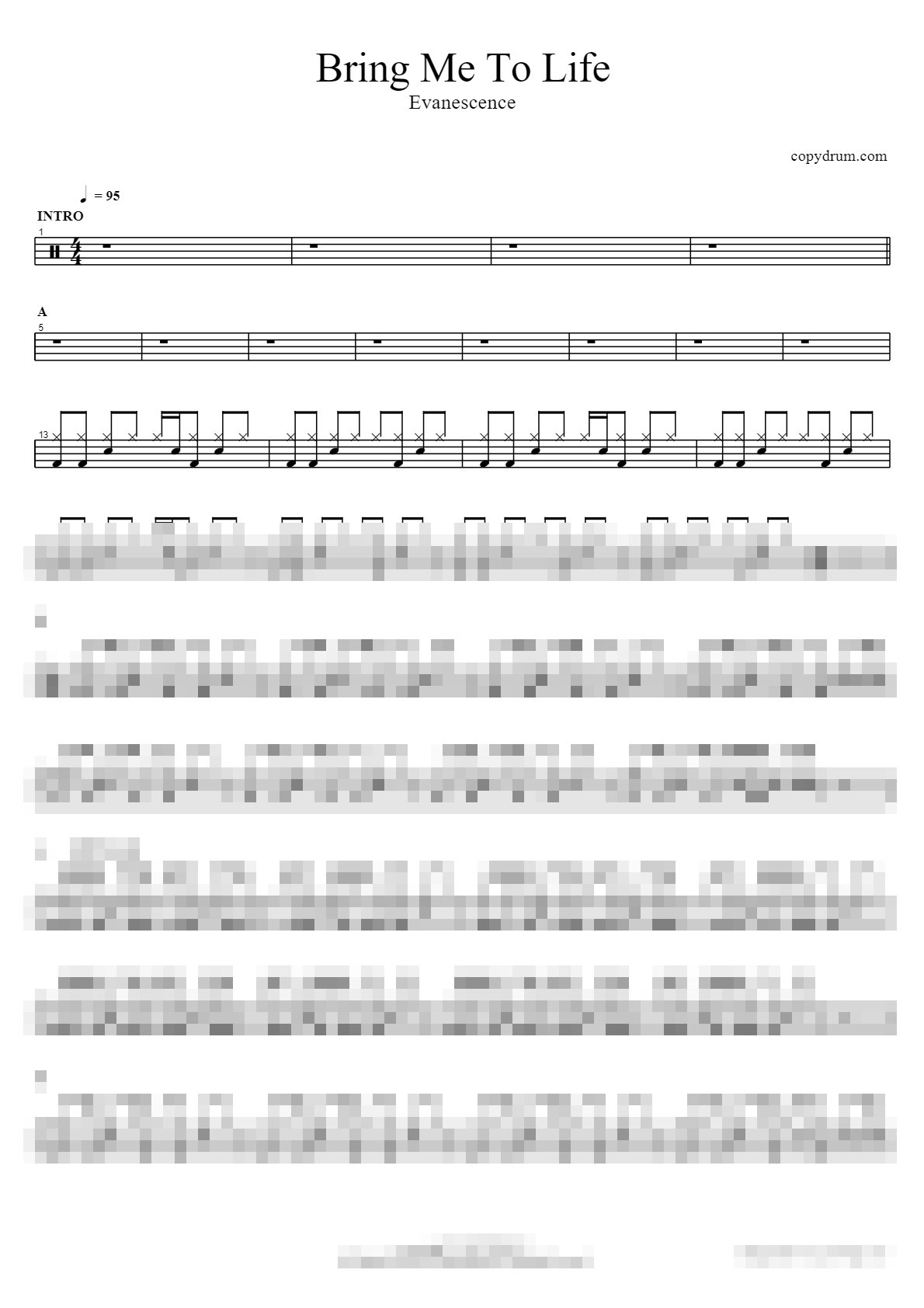 Bring Me To Life Sheet Music Preview