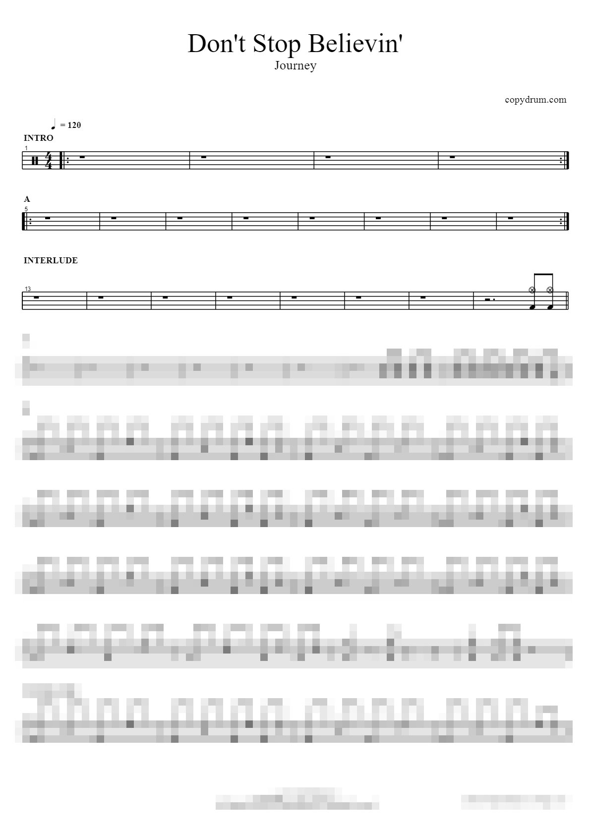 Don't Stop Believin' Sheet Music Preview