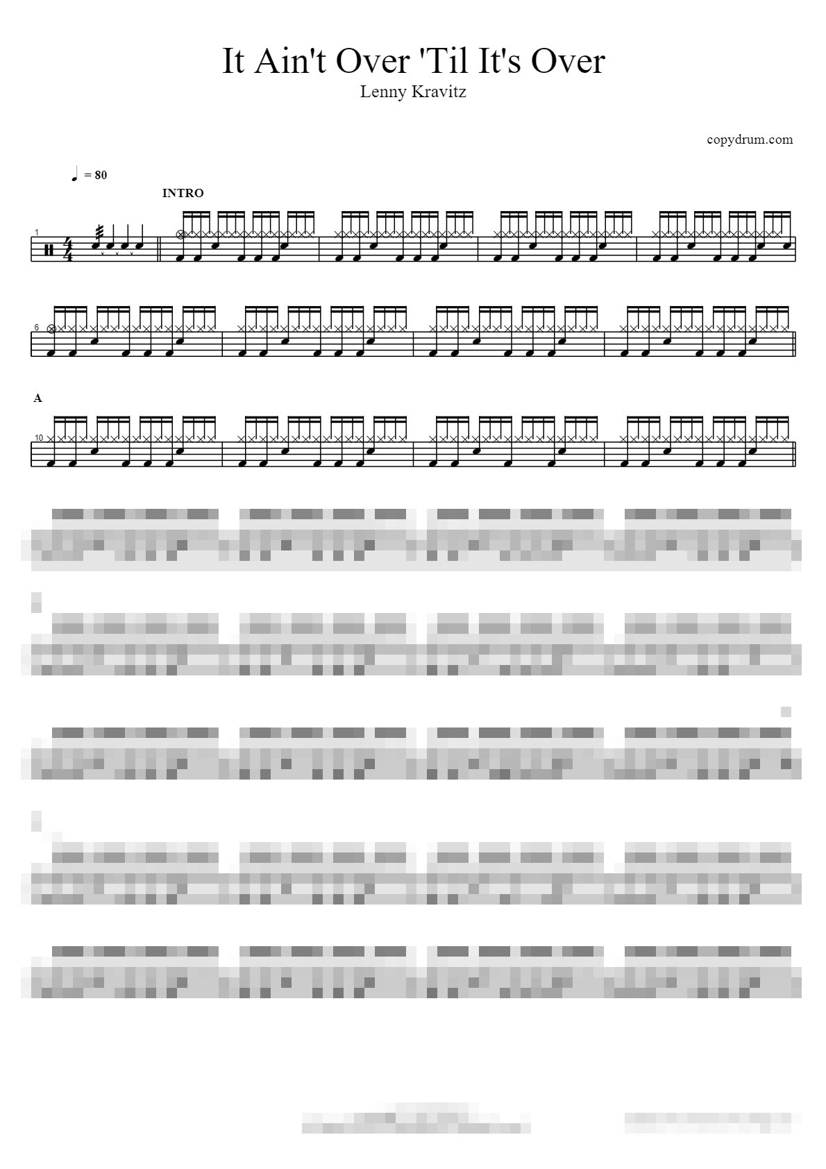 It Ain't Over 'Til It's Over Sheet Music Preview