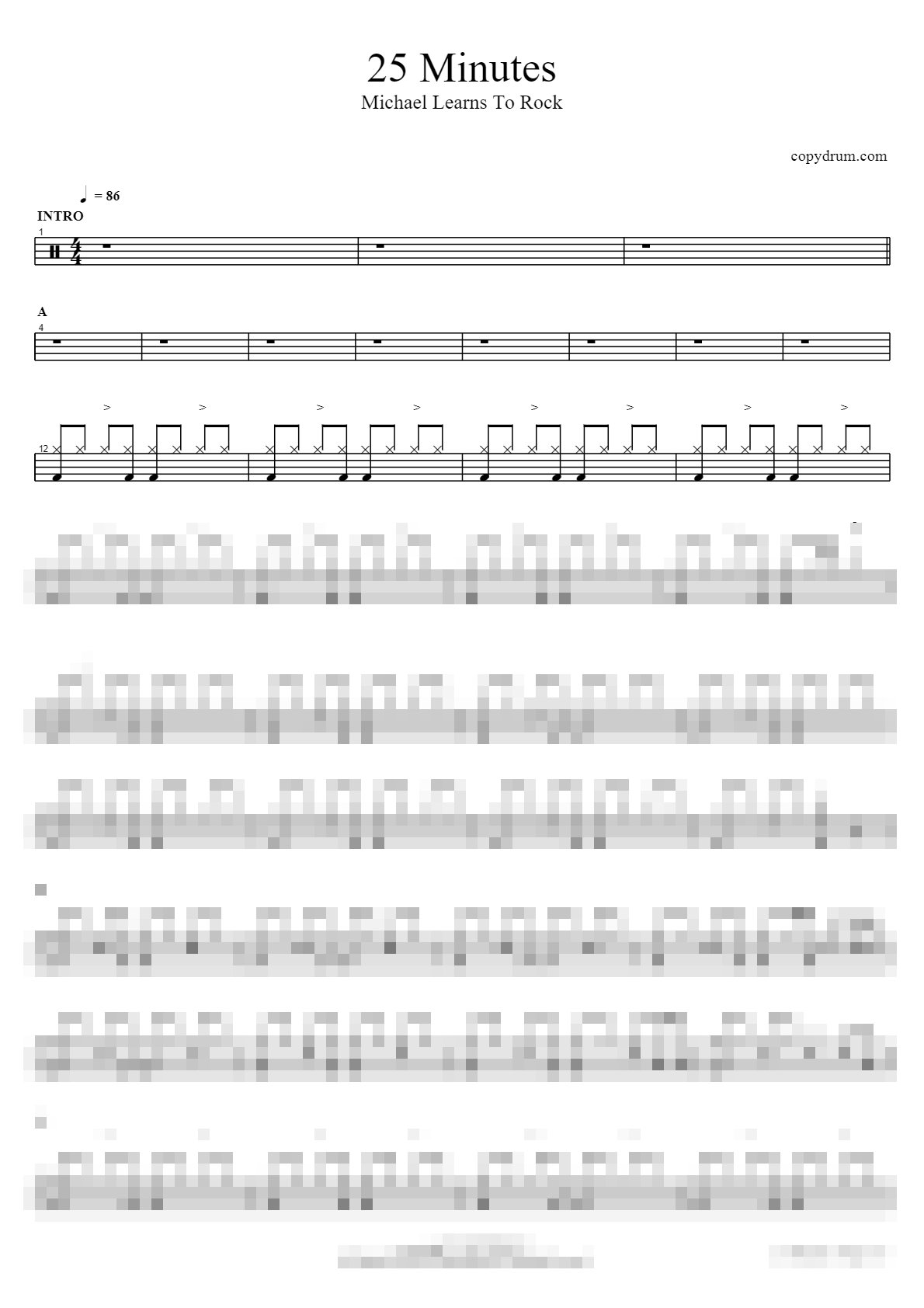 25 Minutes (2014 Remaster) Sheet Music Preview
