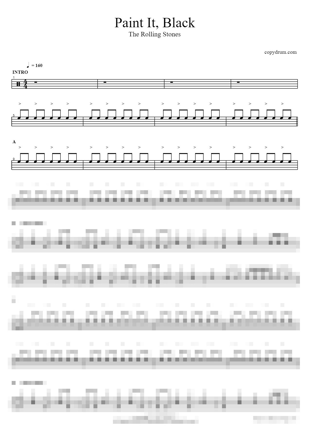 Paint It, Black Sheet Music Preview