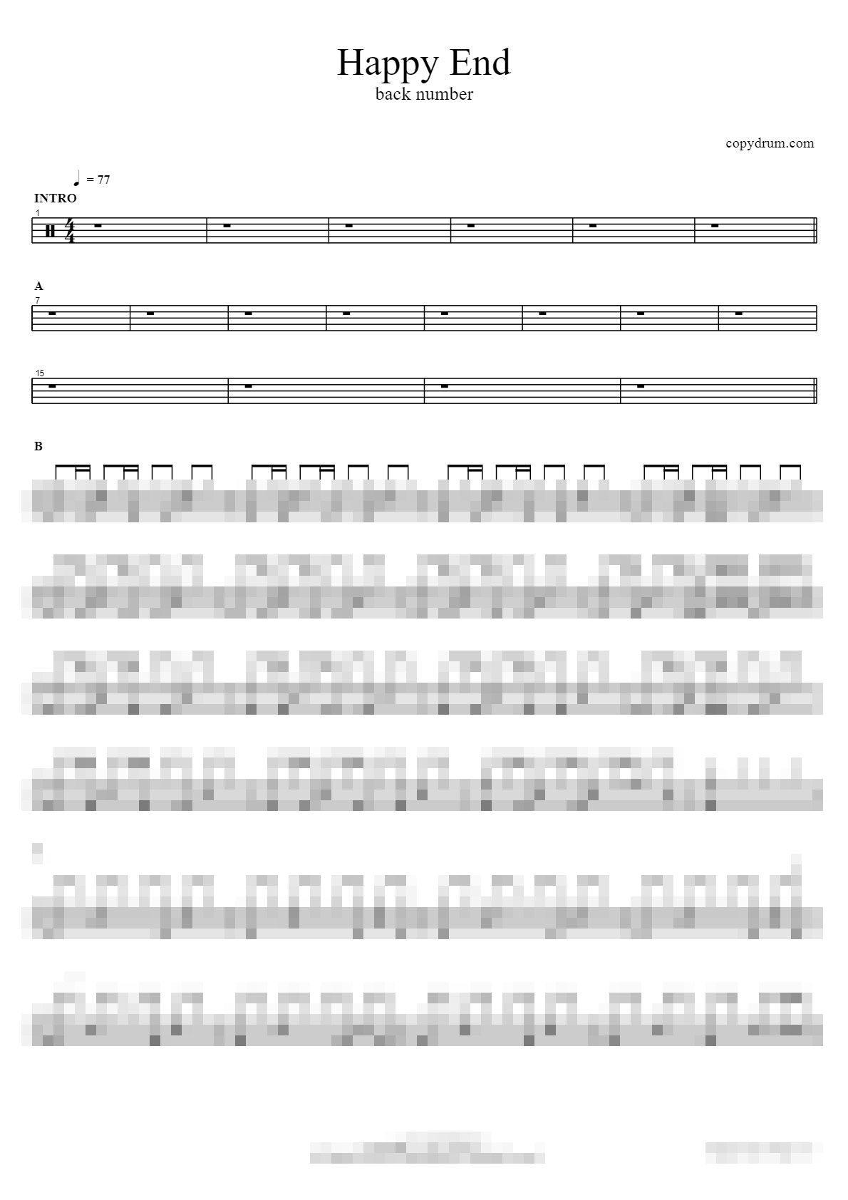 Happy End Sheet Music Preview