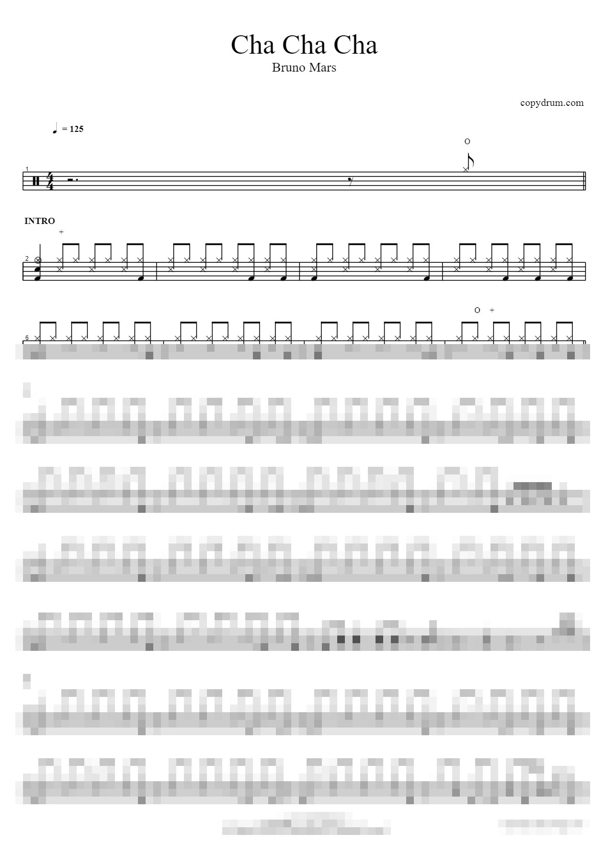 Cha Cha Cha Sheet Music Preview