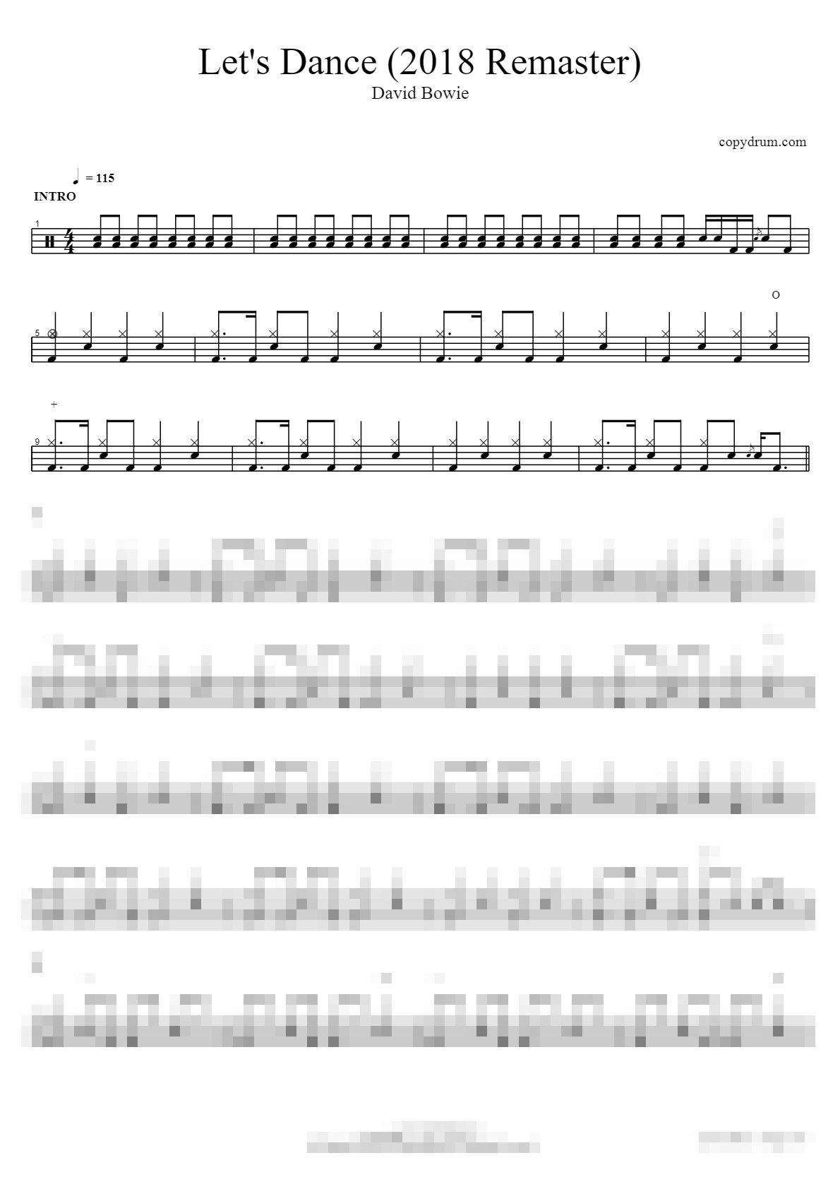 Let's Dance (2018 Remaster) Sheet Music Preview