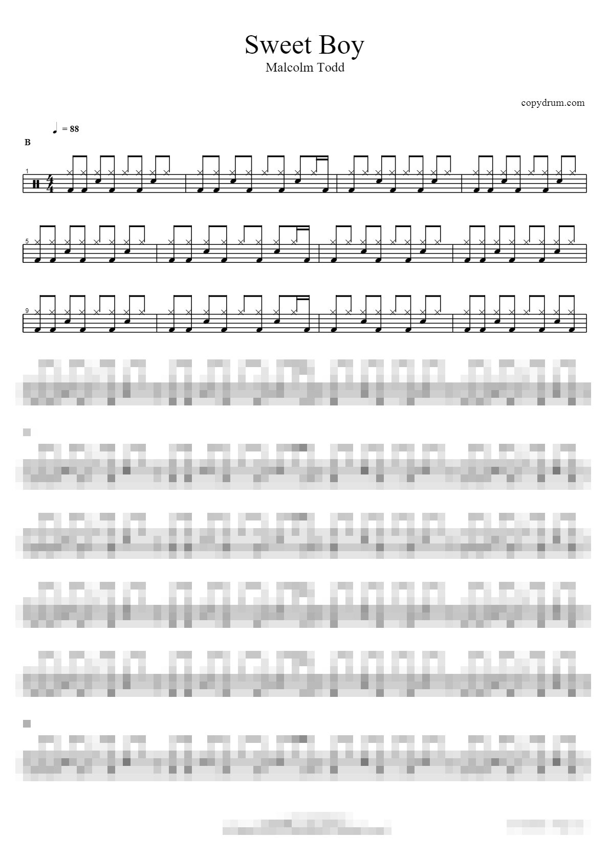 Sweet Boy Sheet Music Preview