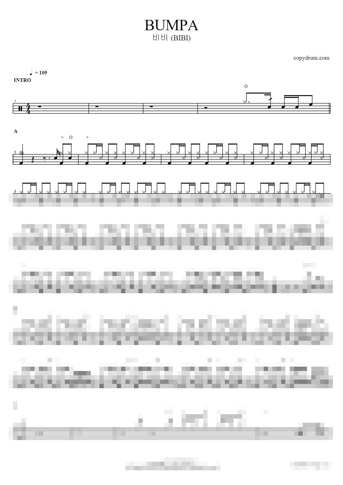 BUMPA Sheet Music Preview