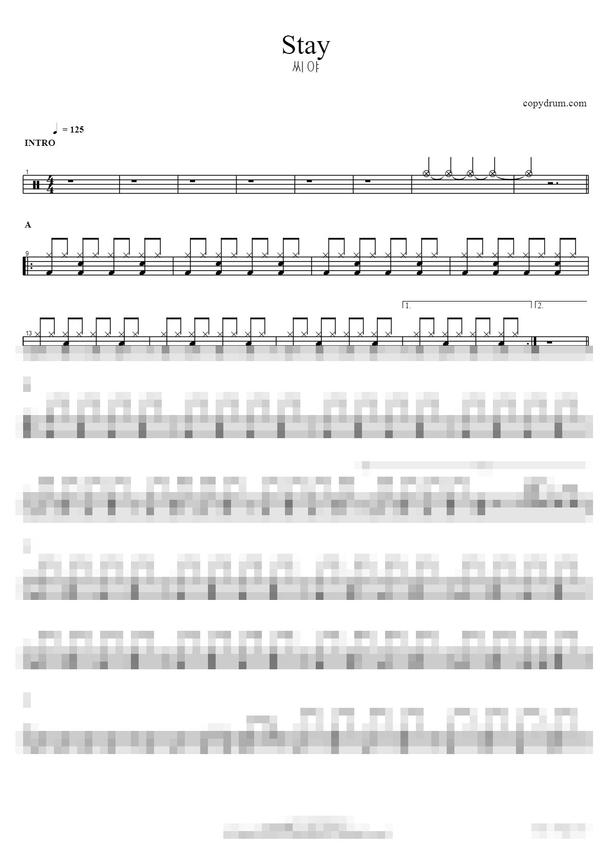 Stay Sheet Music Preview