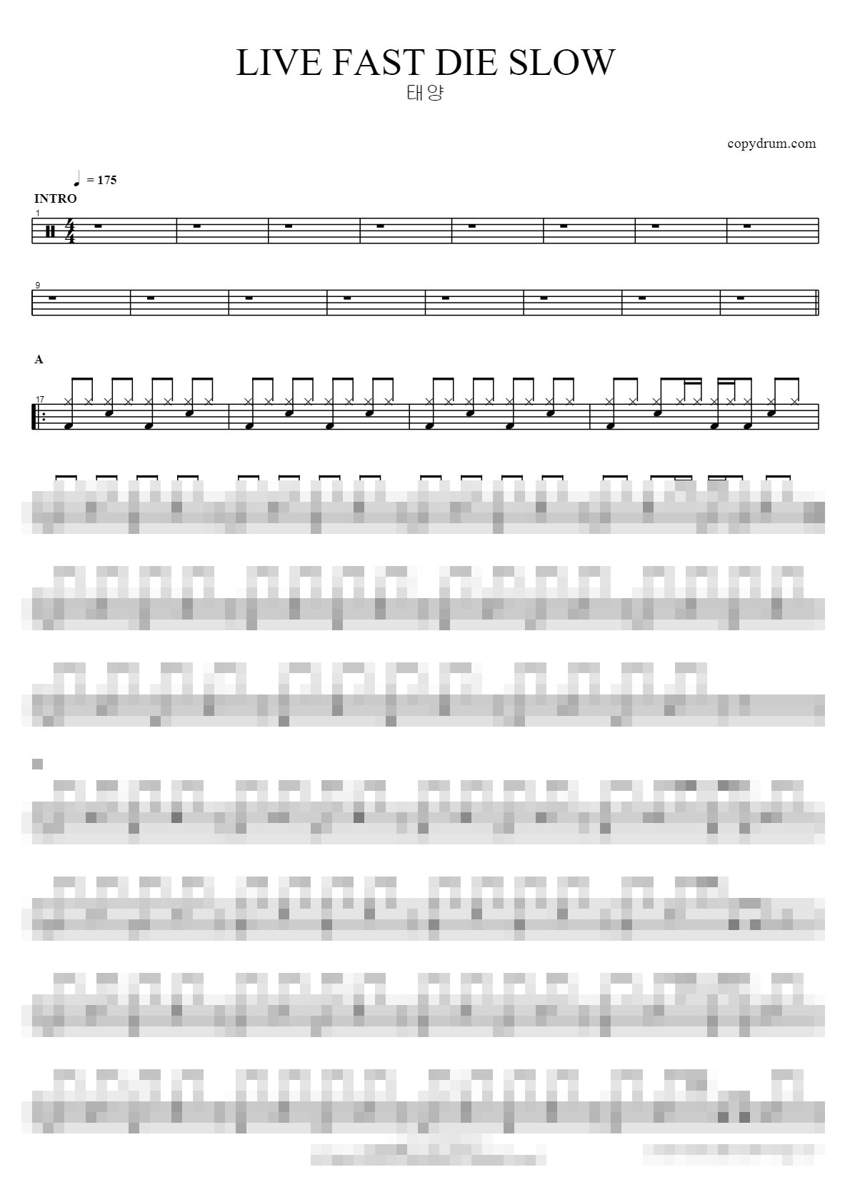 LIVE FAST DIE SLOW Sheet Music Preview