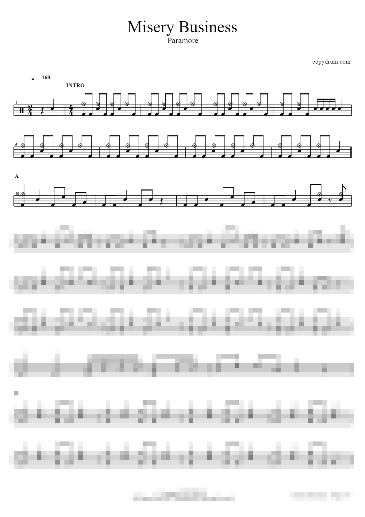 Misery Business Sheet Music Preview