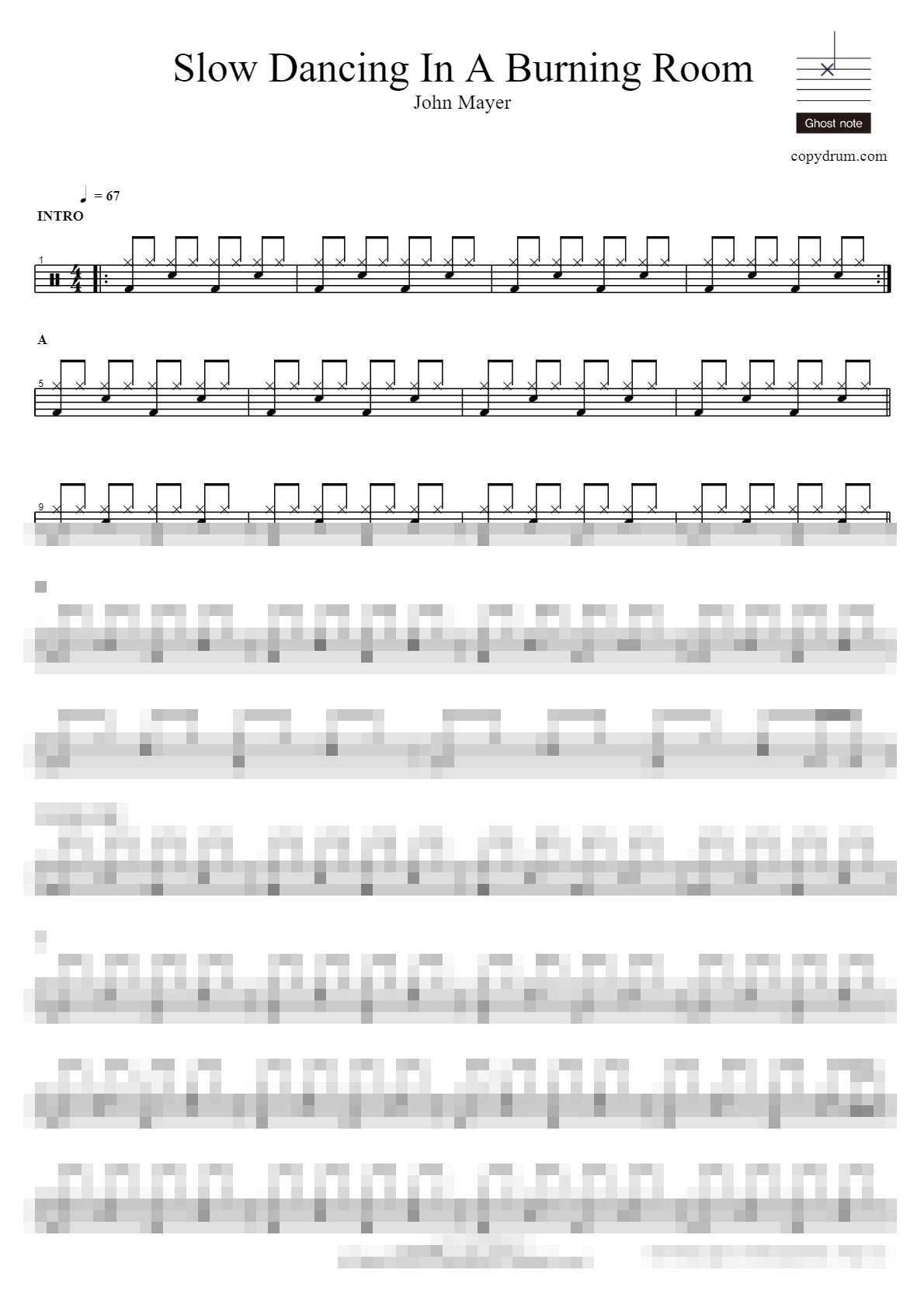 Slow Dancing In A Burning Room Sheet Music Preview