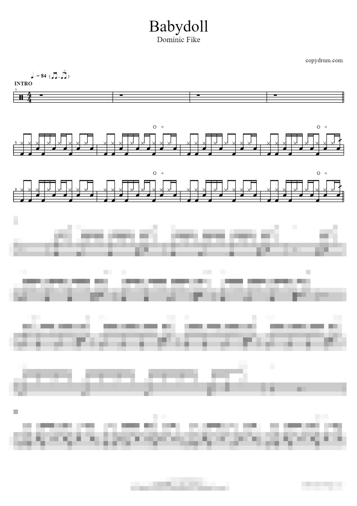 Babydoll Sheet Music Preview