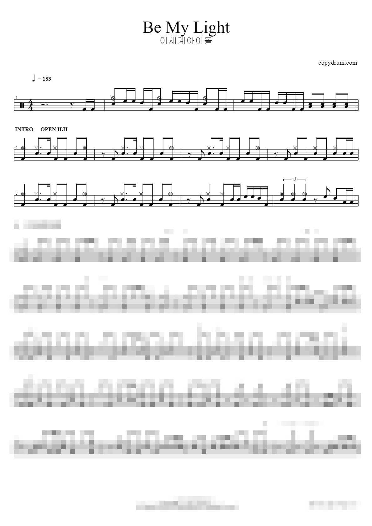 Be My Light Sheet Music Preview