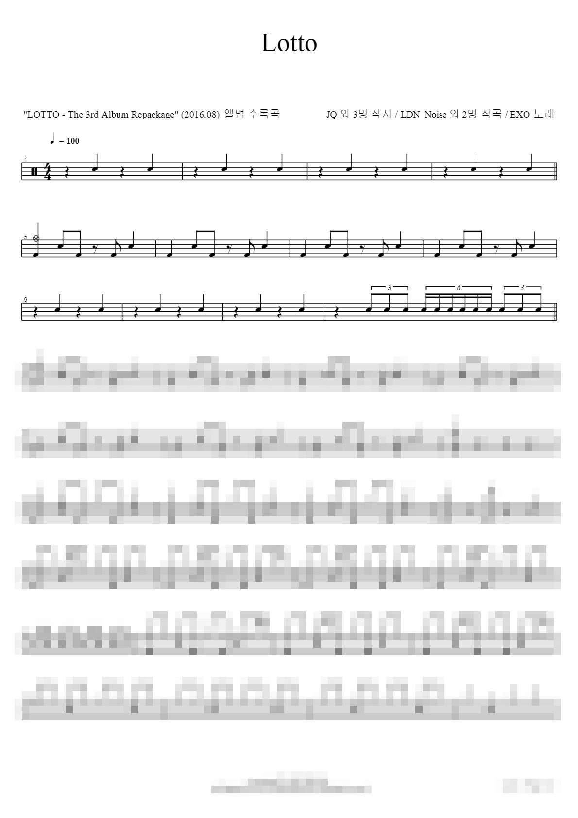 The Ultimate K-POP Best Drum Sheet Music Collection Vol.5 Sheet Music Preview