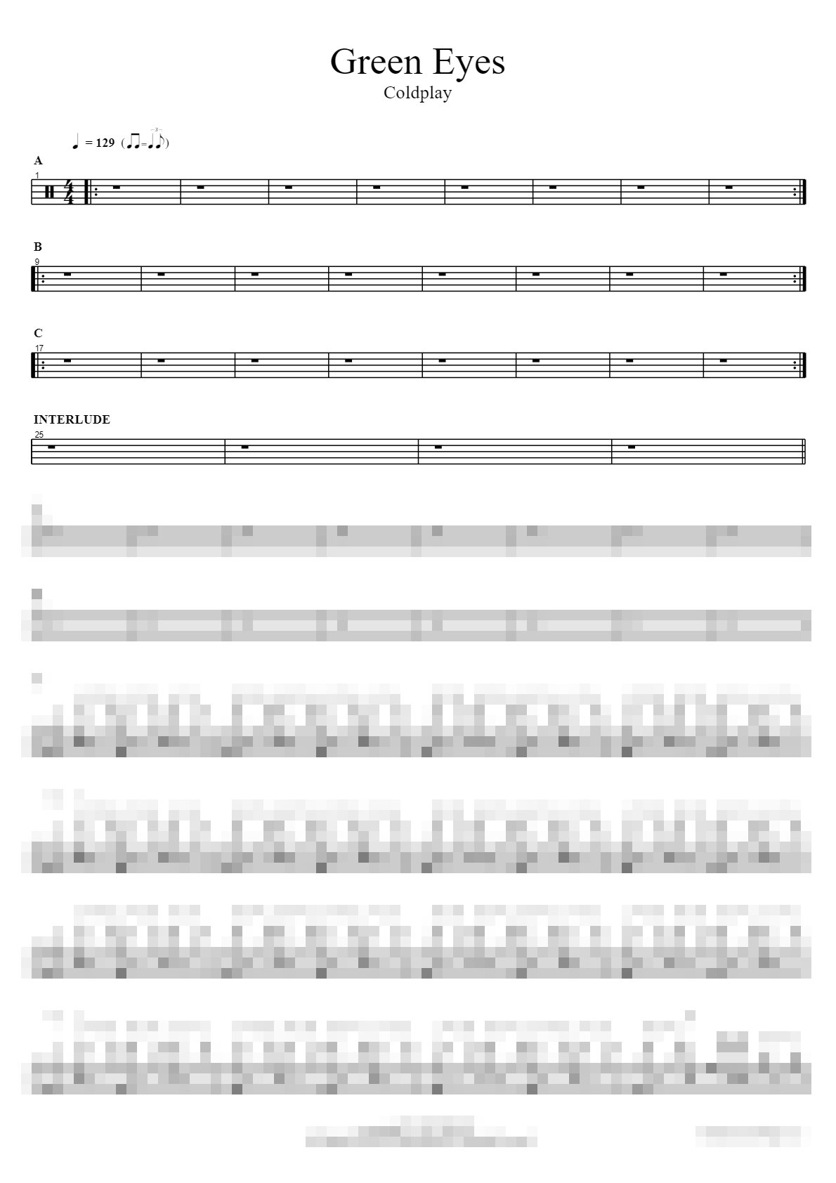 The Ultimate Coldplay Drum Sheet Music Collection Sheet Music Preview