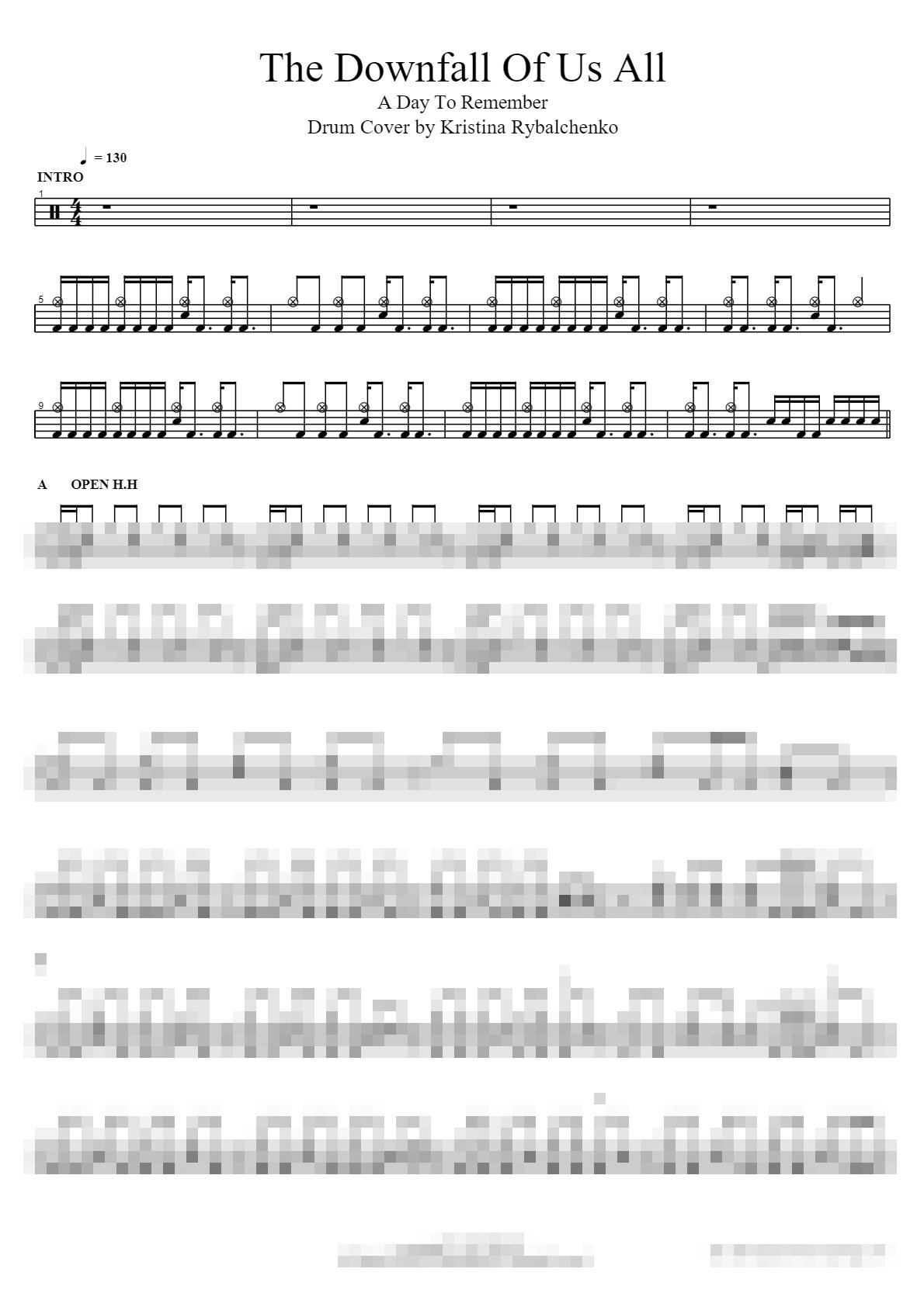 Drum Cover Series VOL.1 Sheet Music Preview