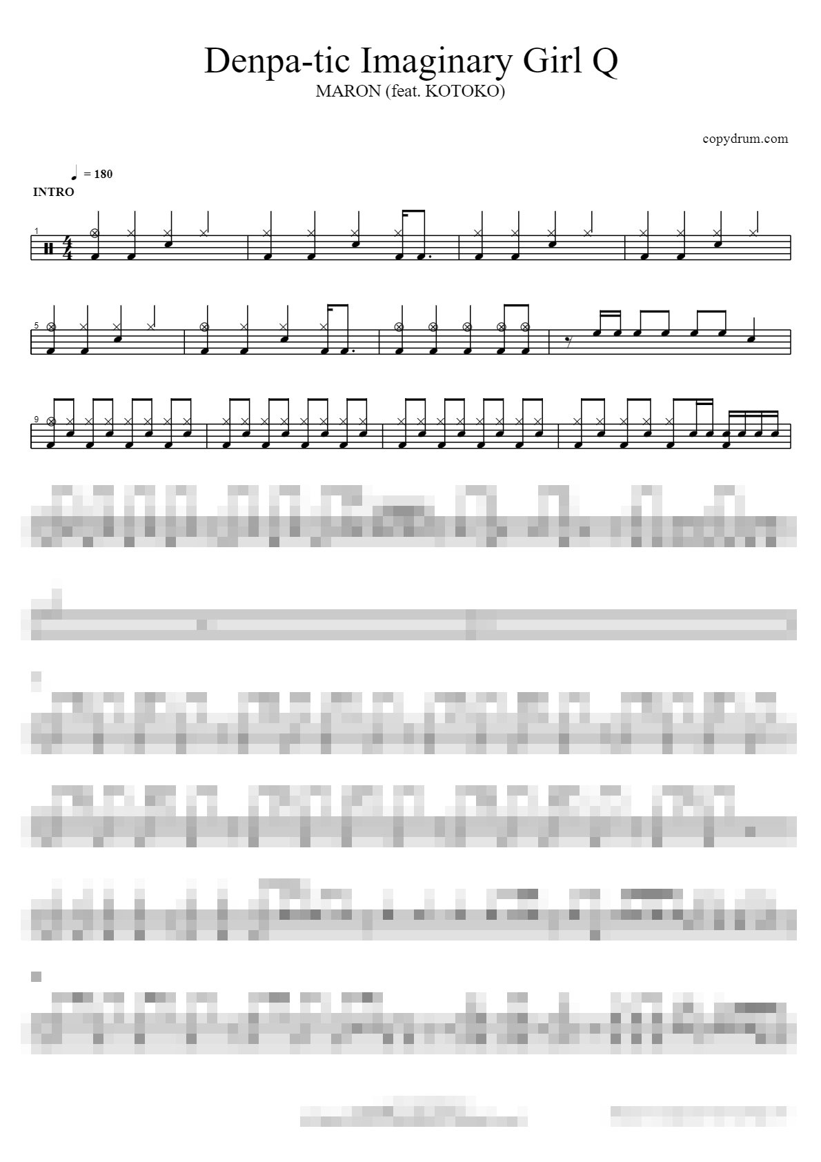 電波的安想美少女Q / Denpa-tic Imaginary Girl Q Sheet Music Preview