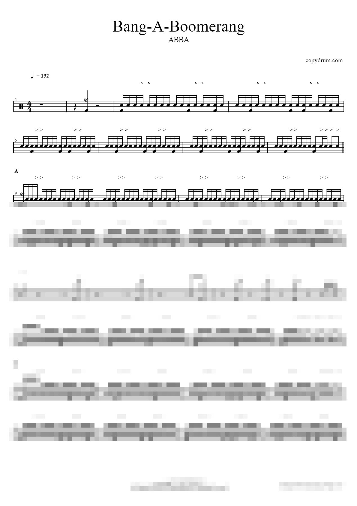 Bang-A-Boomerang Sheet Music Preview
