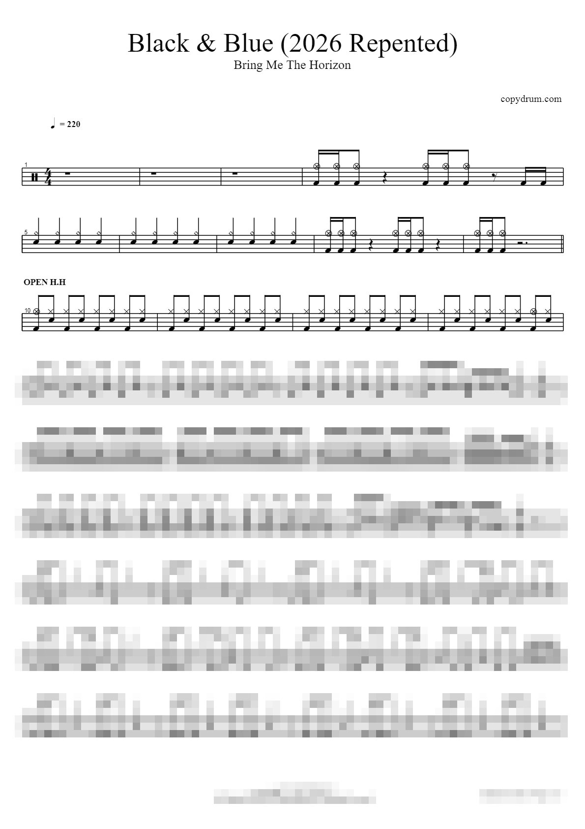 Black & Blue (2026 Repented) Sheet Music Preview