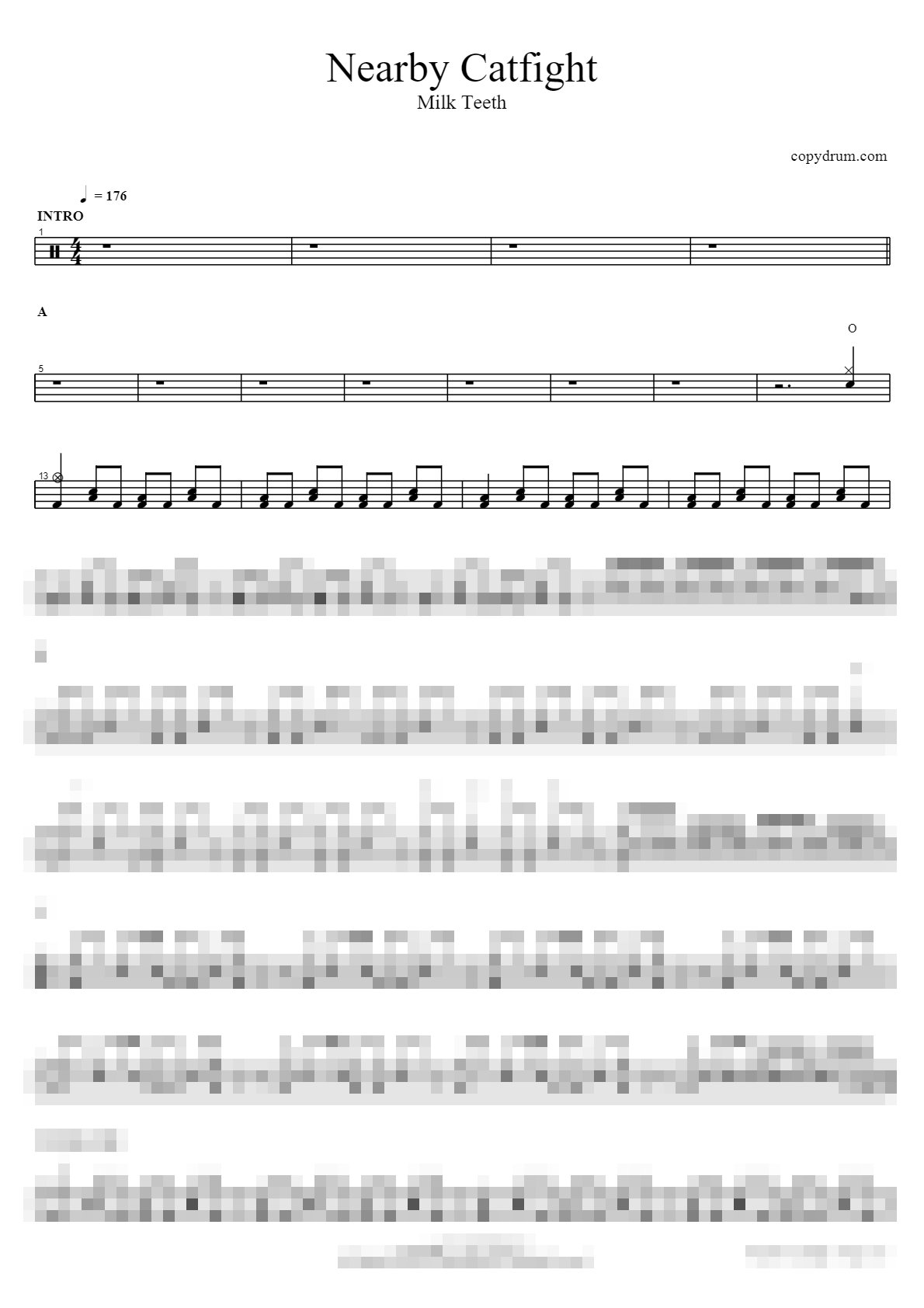Nearby Catfight Sheet Music Preview