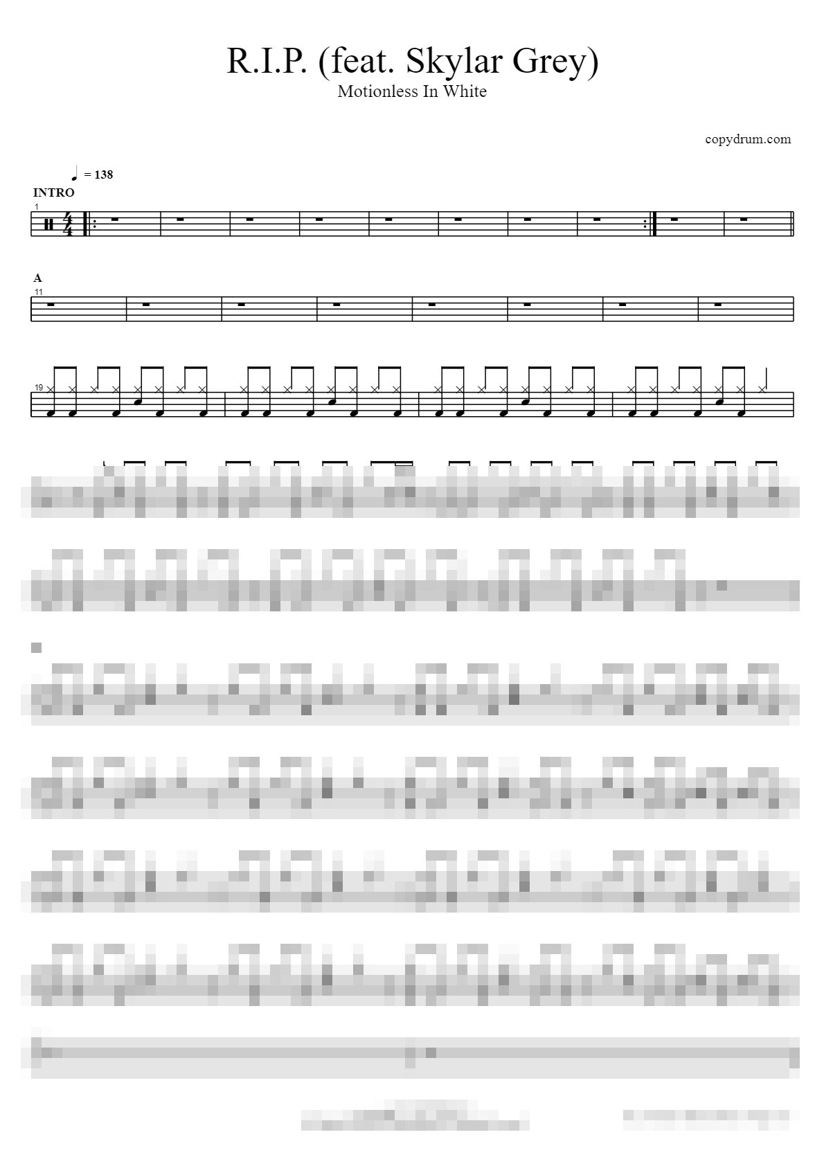 R.I.P. (feat. Skylar Grey) Sheet Music Preview