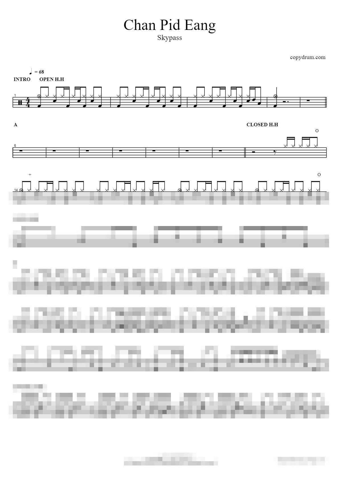 Chan Pid Eang Sheet Music Preview