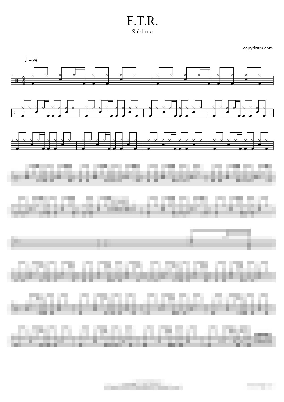 F.T.R. Sheet Music Preview